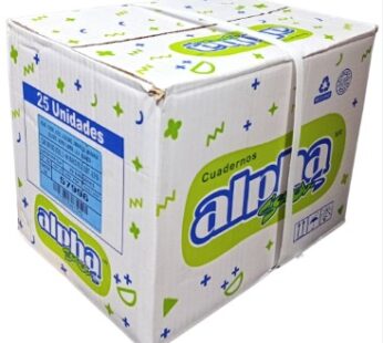 CAJA DE CUADERNOS ALPHA CUADRICULADO 88 HOJAS