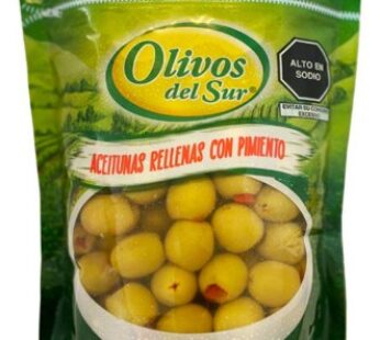 ACEITUNA VERDE RELLENA CON PIMIENTO X 250 GR OLIVOS DE SUR