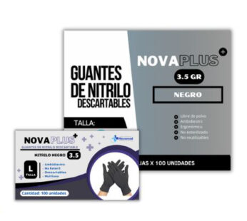 GUANTES DE NITRILO NEGRO TALLA L DISP X 100 UNI