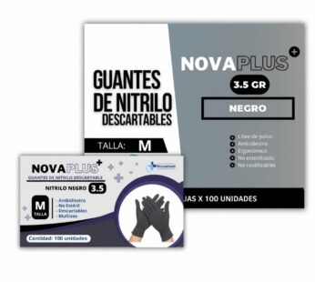 GUANTES DE NITRILO NEGRO TALLA M DISP X 100 UNI