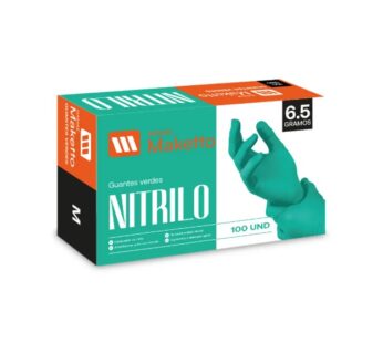 GUANTES DE NITRILO VERDE TALLA M DISP X 100 UNI