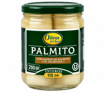 PALMITO ENTERO FRASCO X 200 GR OLIVOS DE SUR